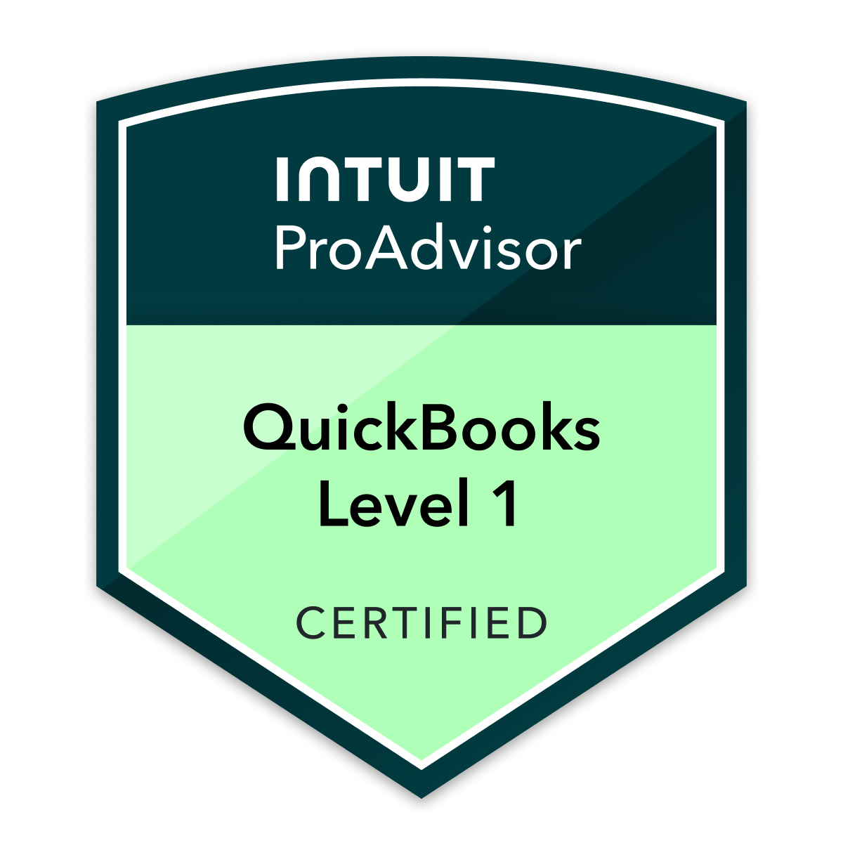QuickBooks ProAdvisor Level 1 Certified Badge